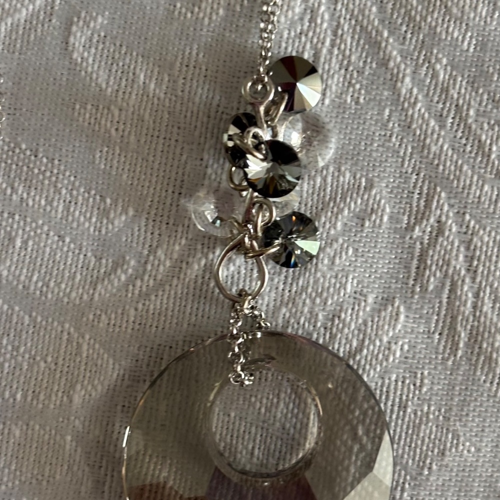 Lemoniq 32" Sterling Chain with Swarovski Crystal Pendant